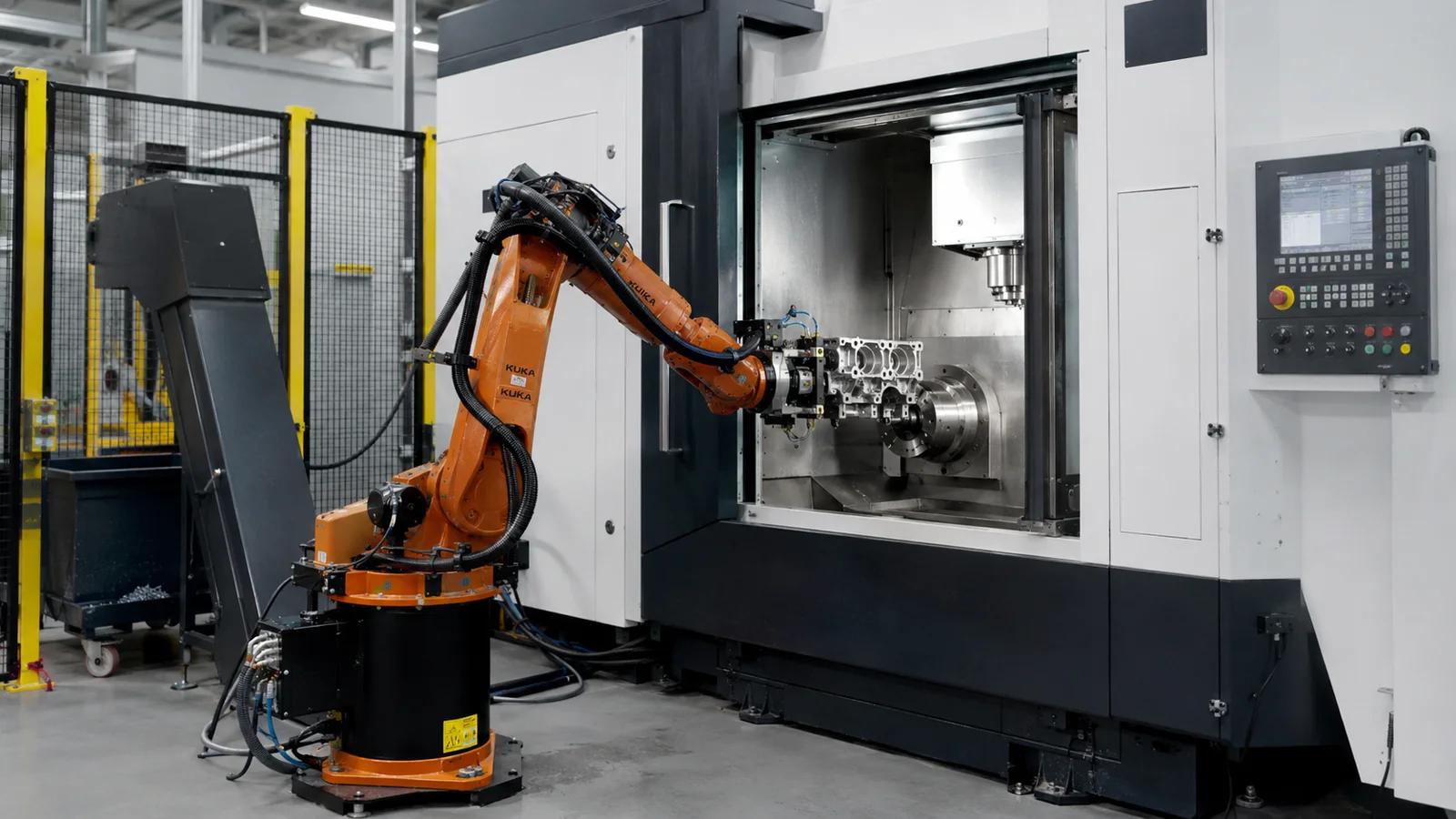 Robotlu CNC Makinesi Besleme teknik sistem görseli