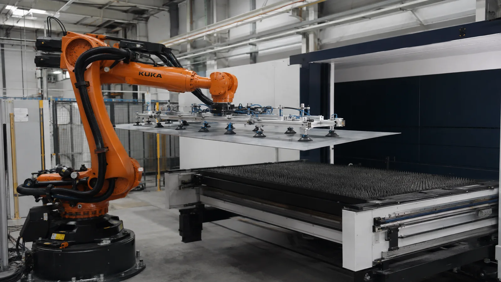 Robotlu Lazer Makinesi Besleme teknik sistem görseli
